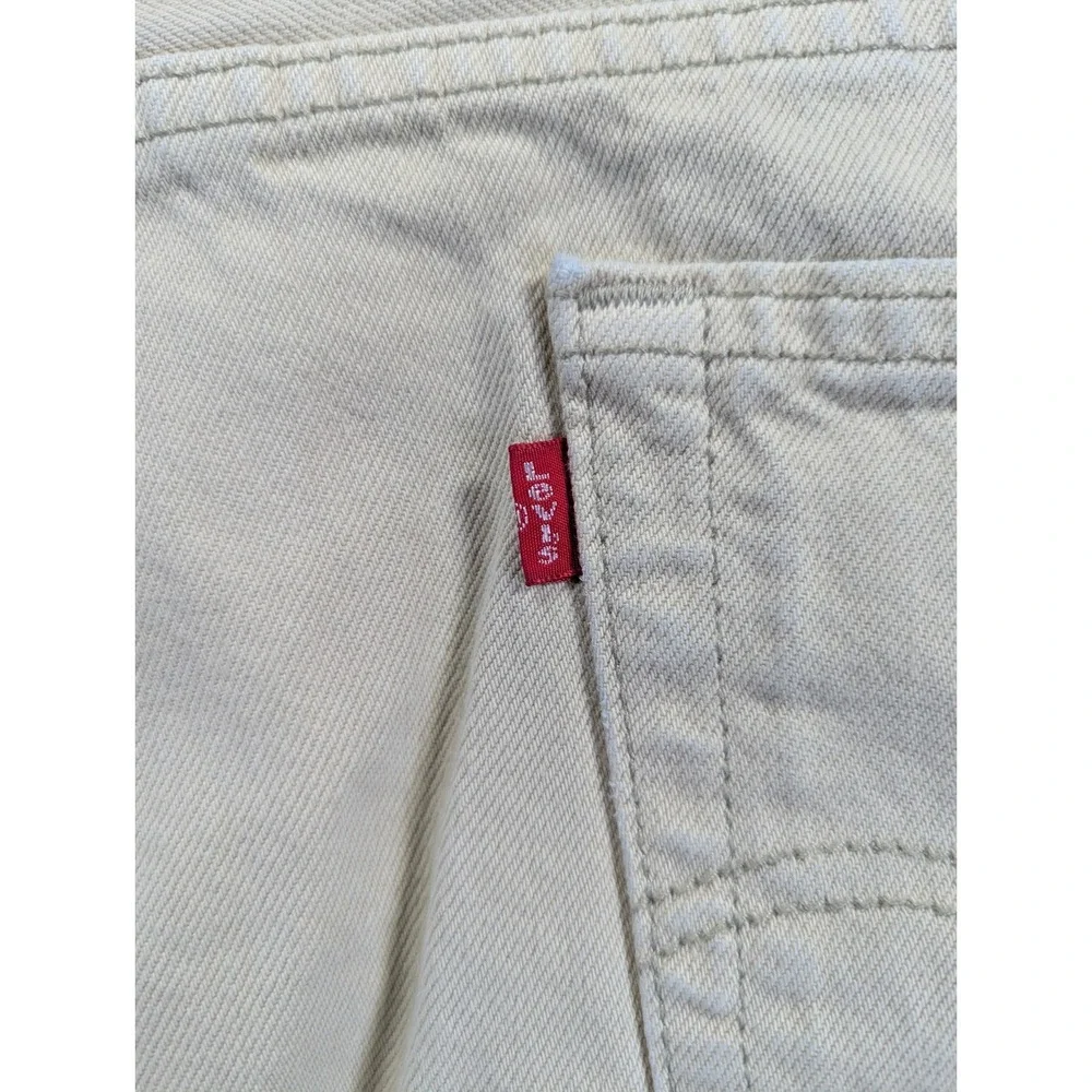 Levi's 505 Regular Fit Jeans Mens 36x32 Off White Denim Cotton Straight Leg